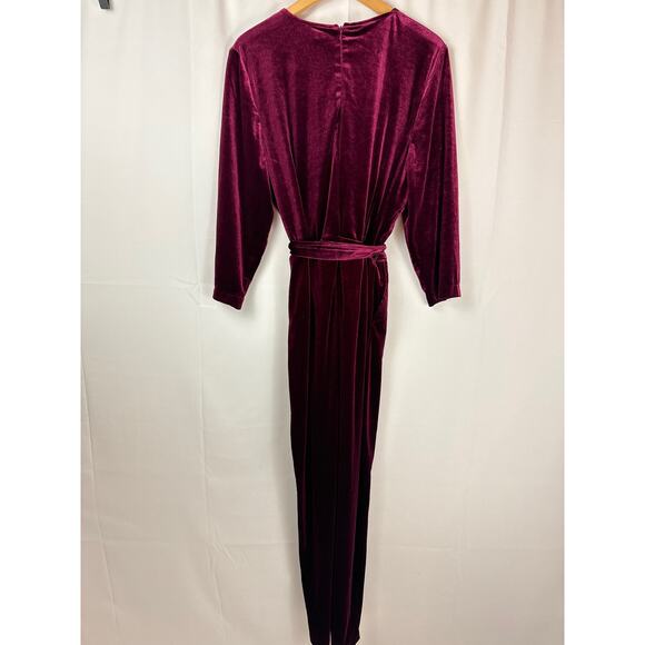 Eloquii Burgundy Velvet Jumpsuit - Picture 7 of 12